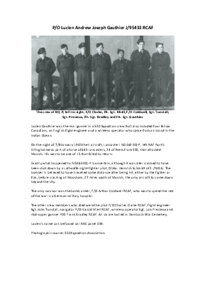 A preview of a PDF biography for Gauthier, Lucien Andrew Joseph